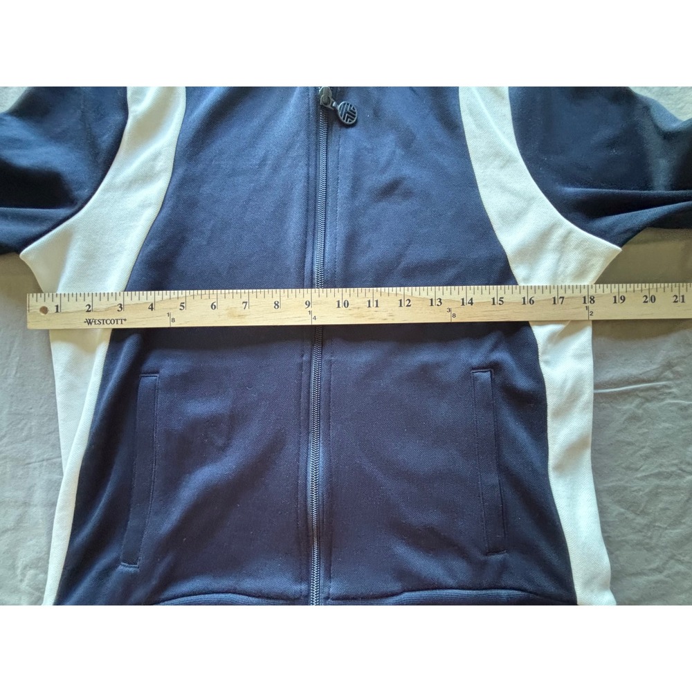 Tory Sport Navy Blue Ivory Colorblock Full Zip Track Jacket Womens Medium - Picture 5 of 6